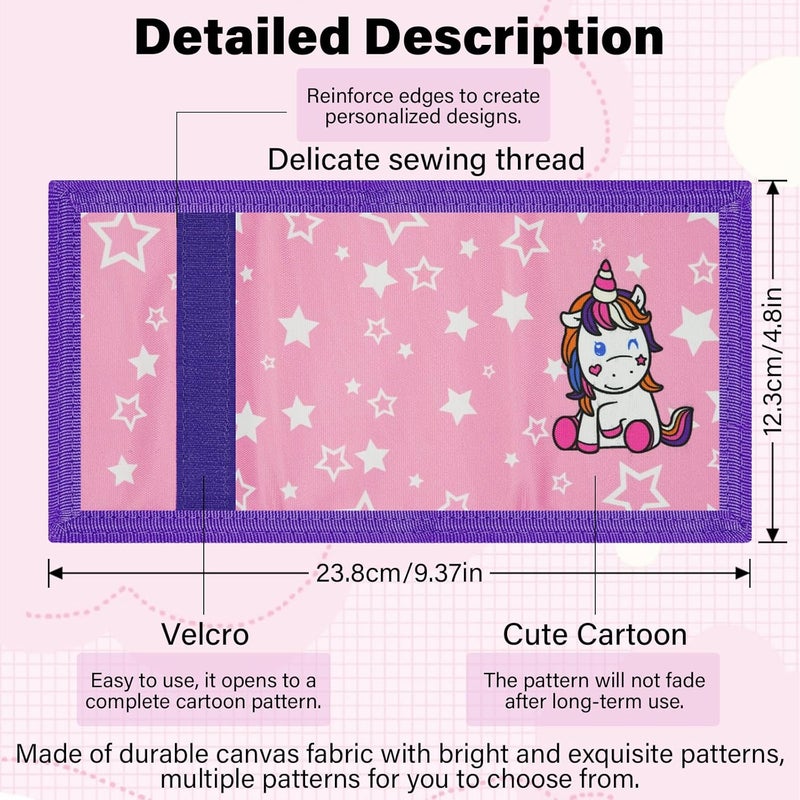 Jonyee Kids Wallet for Boys and Girls 4-16 with Lanyard and Key Chain Holder, Trifold Camo and Cute Wallets for Kids,with Coin and Card Pockets, Novelty Birthday Gifts for Childrens(Cartoon Unicorn) - Image 2